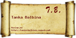 Tanka Balbina névjegykártya